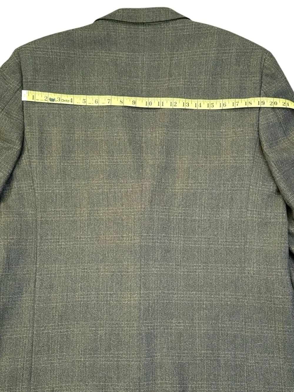 Vintage Joseph Abboud 43R Dark Green Windowpane Plaid Sport Coat Lambswool GFT